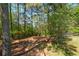 Backyard view from deck showcasing mature trees at 2157 Tiffany Ln, Lithonia, GA 30058