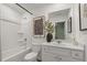 Clean and modern bathroom with a combined tub and shower, and bright lighting at 465 Madison Lakeview Dr, Acworth, GA 30102