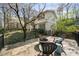 Backyard patio area with outdoor seating and fire pit at 440 River Valley Rd, Atlanta, GA 30328
