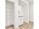This is a pantry space with wire shelves and extra counter and cabinet space at 1115 Lockhart Way, Douglasville, GA 30135