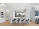 Stylish kitchen with a breakfast bar, stainless steel appliances, and modern white cabinets at 3475 Oak Valley Ne Rd # 410, Atlanta, GA 30326