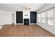 Living room showcasing a fireplace with dark accent wall at 505 Windy Ridge Ct, Canton, GA 30114