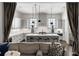 Modern kitchen with a large island, barstool seating, and pendant lighting for style at 210 Calypso Cir, Atlanta, GA 30305