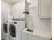 Laundry room with modern appliances, custom cabinetry, and ample counter space at 210 Calypso Cir, Atlanta, GA 30305