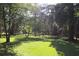 Expansive backyard with lush green lawn and mature trees providing shade at 4040 Merritt Dr, Cumming, GA 30041