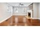 A charming living room with fireplace and gorgeous hardwood floors at 1764 Springview Nw Rd, Atlanta, GA 30314