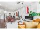 Stylish living room with fireplace, seamlessly connecting to the modern kitchen at 223 16Th Nw St # 2, Atlanta, GA 30363