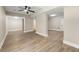 Finished basement area with neutral paint, ceiling fan, light wood floors, and recessed lighting at 2682 Miriam Lane Ln, Decatur, GA 30032