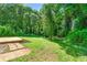 Lush backyard oasis featuring a deck, mature trees, and landscaping at 2682 Miriam Ln, Decatur, GA 30032