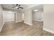 Basement with light-colored walls, ceiling fan and modern flooring at 2682 Miriam Ln, Decatur, GA 30032