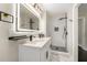 Beautiful bathroom with a dual sink vanity, and walk-in shower at 2682 Miriam Ln, Decatur, GA 30032