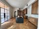 Spacious kitchen with custom cabinets, a large center island and herringbone wood floors with lots of natural light at 1366 Wessyngton Ne Rd, Atlanta, GA 30306