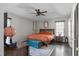 Comfortable bedroom featuring a ceiling fan, a bed, and a warm and inviting atmosphere at 70 Nw Willow Bend Dr, Cartersville, GA 30121