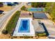 Aerial view of a community pool and recreation area with tennis court at 185 Whetstone Way, Villa Rica, GA 30180