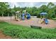 Aerial view of the neighborhood playground with various play structures at 226 Patti Pl, Canton, GA 30114