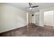 This bedroom is complete with laminate floors, ensuite bath and a closet at 1303 N Druid Hills Ne Rd, Brookhaven, GA 30319