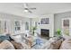 Comfortable living room with a fireplace, plenty of natural light, and stylish decor at 3139 Stonegate Sw Dr, Atlanta, GA 30331