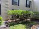 Backyard with lush landscaping and a view of the home's exterior at 3527 Essex Ave # 74, Atlanta, GA 30339