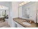Bathroom with a granite countertop sink and views to a bedroom at 406 Greyfield Dr, Canton, GA 30115