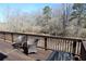 Inviting deck area featuring wood railings and outdoor seating, perfect for enjoying the scenic view at 5315 Austrian Pine Ct, Cumming, GA 30040