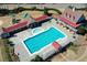 Aerial view of the community pool and amenities, offering a vibrant social and recreational lifestyle at 4711 Oakleigh Manor Dr, Powder Springs, GA 30127
