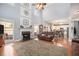 Open-concept living room flows into the eat-in kitchen, great for entertaining at 4275 Chastain Pointe Nw, Kennesaw, GA 30144