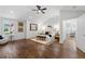 Main bedroom featuring vaulted ceiling, hardwood floors, and modern decor at 2133 Trailwood Rd, Decatur, GA 30032