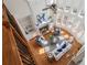 Birds-eye view of living room showcases the open layout, fireplace, built-ins, and natural light at 2162 Pine Mountain Nw Rd, Kennesaw, GA 30152