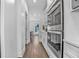 Modern kitchen with stainless steel appliances and views of the dining area at 2850 Stonehall Se Ct, Smyrna, GA 30080