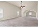 Large bedroom featuring a ceiling fan and neutral walls at 4249 Caveat Ct, Fairburn, GA 30213