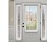 Bright entryway door with sidelights and a view of the home's exterior at 4249 Caveat Ct, Fairburn, GA 30213