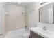 A full bathroom with a shower and tub combination and a modern vanity at 765 Houston Mill Ne Rd # 7, Atlanta, GA 30329
