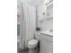Cozy bathroom with a shower/tub combination and a blue and white tiled floor at 1111 Briarcliff Ne Pl # 2, Atlanta, GA 30306