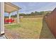 Backyard featuring a wooden fence and patio seating at 1991 Vidalia Ct, Dacula, GA 30019