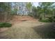 Large backyard with a firepit and some landscaping at 1851 Millwood Park Ct, Buford, GA 30518