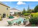 Backyard pool boasts lush landscaping, patio furniture, and a tranquil ambiance at 108 Summer Breeze Ln, Canton, GA 30114
