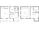 Floorplan showcasing the layout of the first and second floor of the home; kitchen, living room, and bedrooms at 613 Rock Springs Pass, Dallas, GA 30157