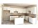 Spacious kitchen with white cabinets, drawers, and an island; ready to be topped with beautiful counter tops at 33 Cambridge Ln, Dallas, GA 30157