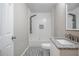Bathroom featuring tiled shower and granite topped vanity at 1798 Giben Rd, Atlanta, GA 30315