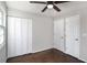 Neutral bedroom featuring hardwood floors, closet and ceiling fan at 1798 Giben Rd, Atlanta, GA 30315