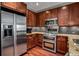 Modern kitchen features stainless steel appliances and granite countertops at 201 W Ponce De Leon Ave # 315, Decatur, GA 30030