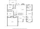 Main floor plan featuring dimensions for the bedrooms, kitchen, living room, garage, and dining area at 635 Piping Rock Pt, Lawrenceville, GA 30043