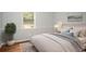Bright bedroom featuring hardwood floors, neutral walls with clean, white trim, and great natural lighting from the window at 1106 Oak Sw Rd, Lilburn, GA 30047