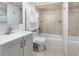 Cozy bathroom with shower and tub combination, vanity, and tiled floor at 620 Peachtree Ne St # 503, Atlanta, GA 30308