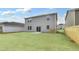 Rear view of home with sliding glass door and large backyard at 362 Rock View Ln, Covington, GA 30016
