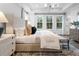 Stylish main bedroom boasts tray ceilings, lots of natural light and chic decor for relaxing at 315 Chiswick Cir # 38, Alpharetta, GA 30009