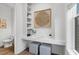Cozy office nook featuring a built-in desk, shelving, and natural light at 315 Chiswick Cir # 38, Alpharetta, GA 30009