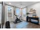 Workout room includes lots of light, shelving, and plenty of space at 315 Chiswick Cir # 38, Alpharetta, GA 30009