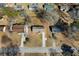 An aerial view of a residential neighborhood with mature trees and well-maintained lawns at 3185 Delhi Dr, Powder Springs, GA 30127