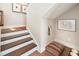 Stairway features hardwood stairs, white risers, and decoratively designed space at 962 Bibbs Circle # 5, Atlanta, GA 30318